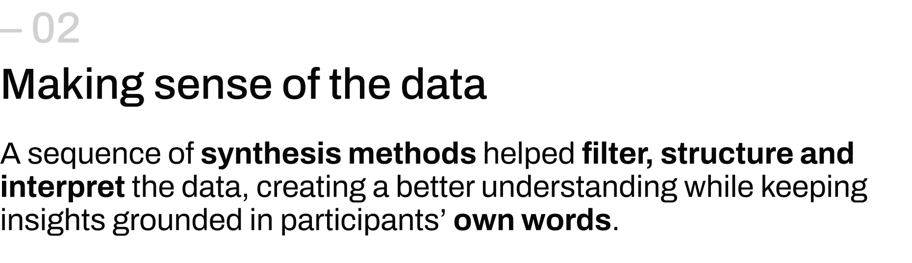 Viah — making sense of the data through synthesis methods
